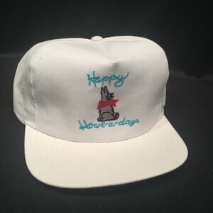 Happy Howl-a-Days Coyote Humor Golf Baseball Cap Holidays Trucker Hat NWT Retro